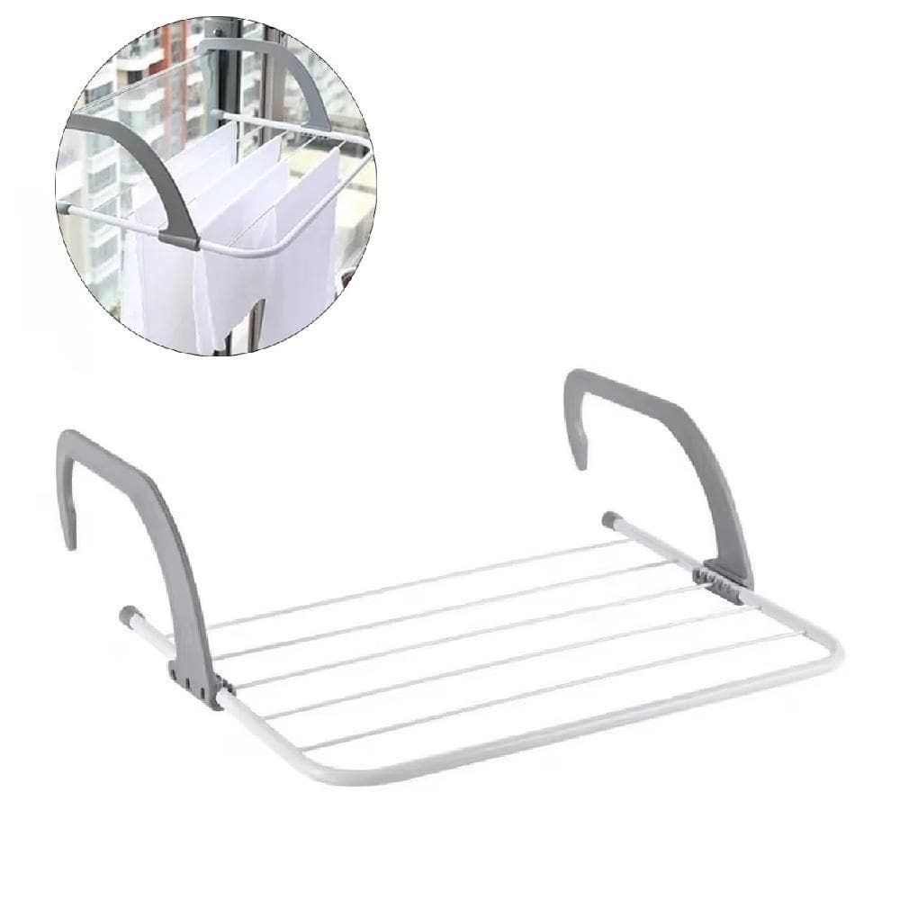 Varal de Roupa Dobrável 5 Varetas Branco para Sacada
