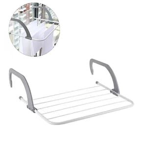 Varal de Roupa Dobrável 5 Varetas Branco para Sacada