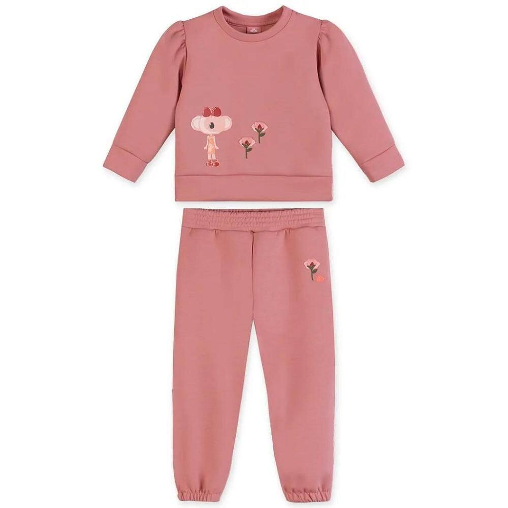 Conjunto Manga Longa Lilica Ripilica Flowers Rosa