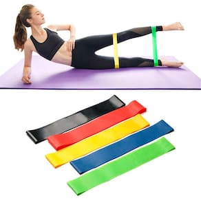 Kit 5 Elásticos Intensidade Exercícios Musculares Academia