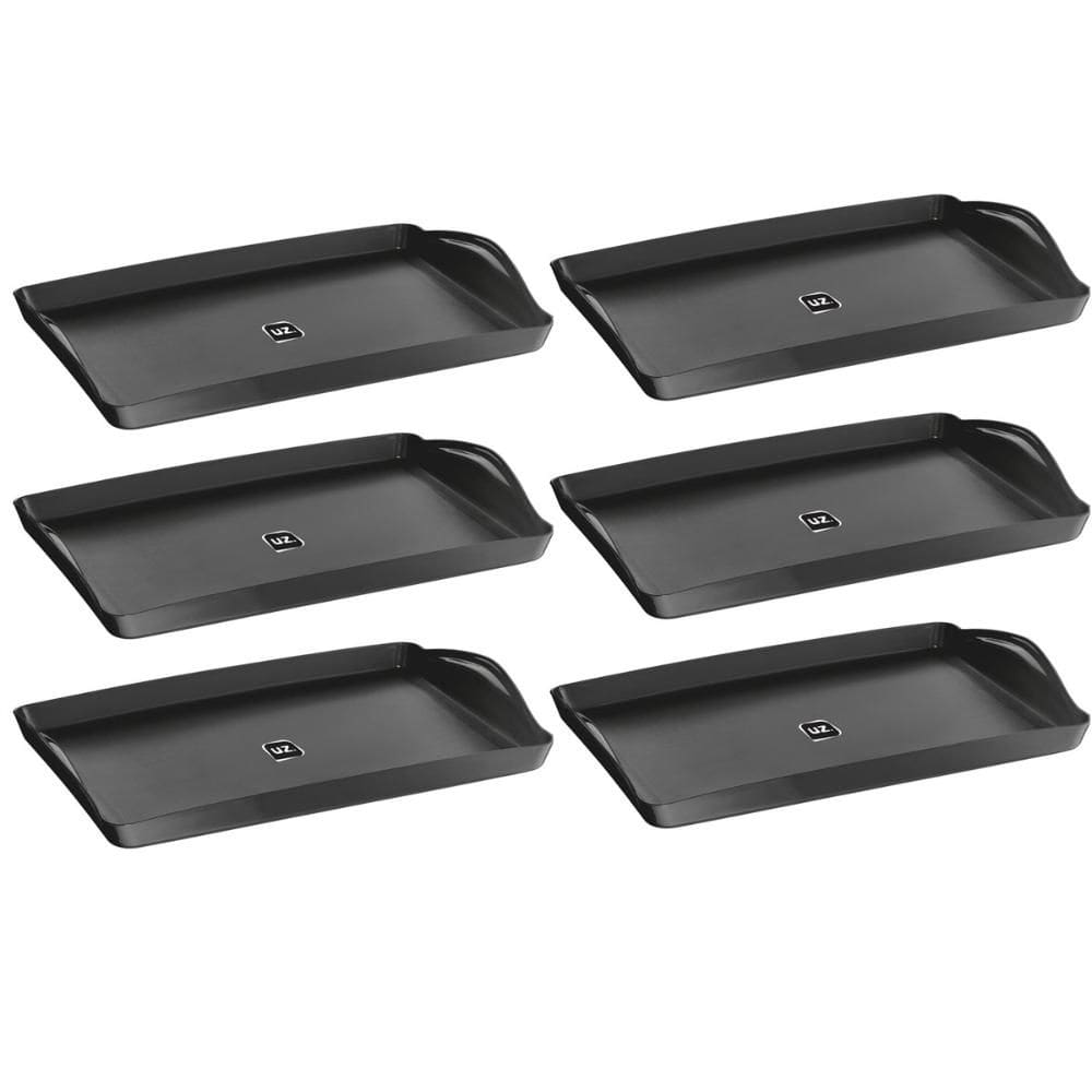 Kit 6 Bandejas Plásticas 41x27cm Pretas Café Restaurante Plus UZ Self Service Cozinha 