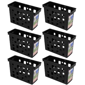 Kit 6 Organizadores De Pastas Suspensas Dellocolor Caixas Arquivos Documentos Preto