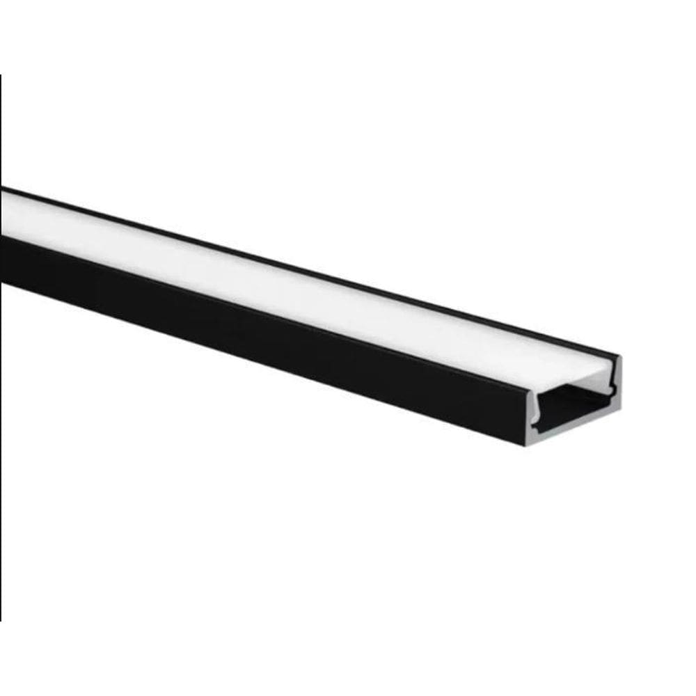 Perfil Slim Sobrepor Preto 24Mm 30X10Mm 1 Metro - Agimports