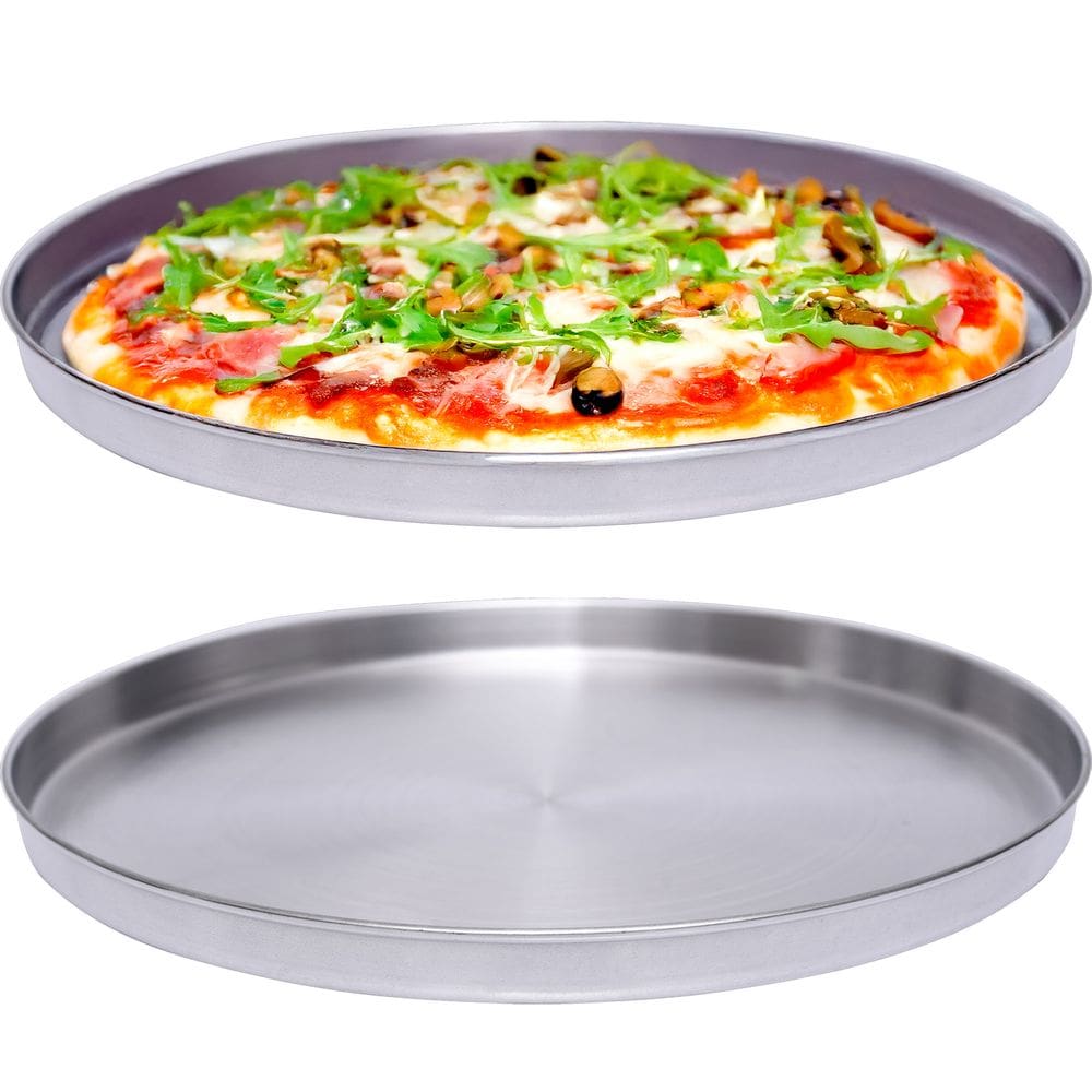 Assadeira de alumínio para pizza 32cm de diâmetro fácil limpeza e distribuição uniforme de calor
