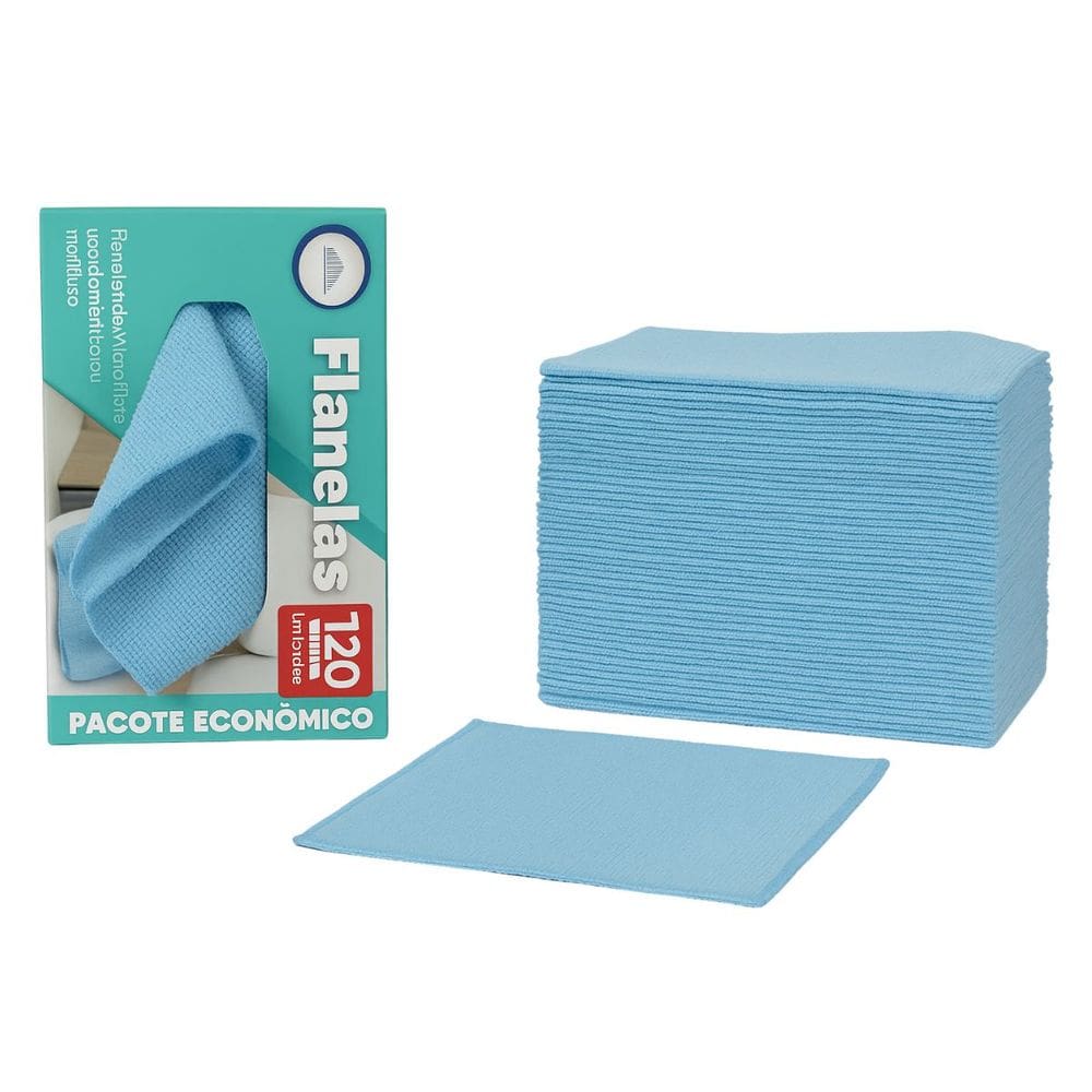 120 Unidades Flanela Multiuso 20X20cm Pano Microfibras Macio