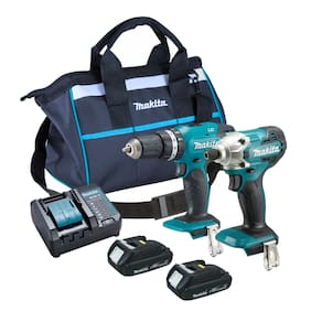 Kit Furadeira Parafusadeira Bateria 18v e Chave Impacto 18v Makita Dlx2336syx 2 Baterias Carregador e Bolsa