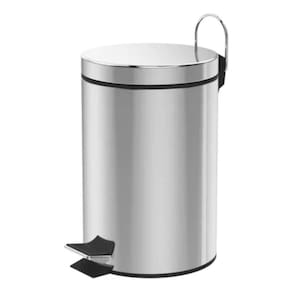 Lixeira Inox Redonda Multiuso - 12 Litros Resistente E Elegante Para Diferentes Ambientes
