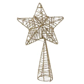 Ponteira Estrela de Natal Vazada 20cm Cazza Dourada