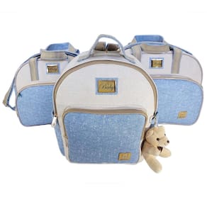 Kit Bolsas Bebe Maternidade Jeans Personalizada Enxoval
