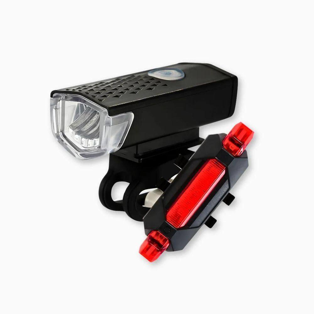 Kit Bike Farol Frontal + Traseiro Ultra Led Usb Recarregável - Bivolt