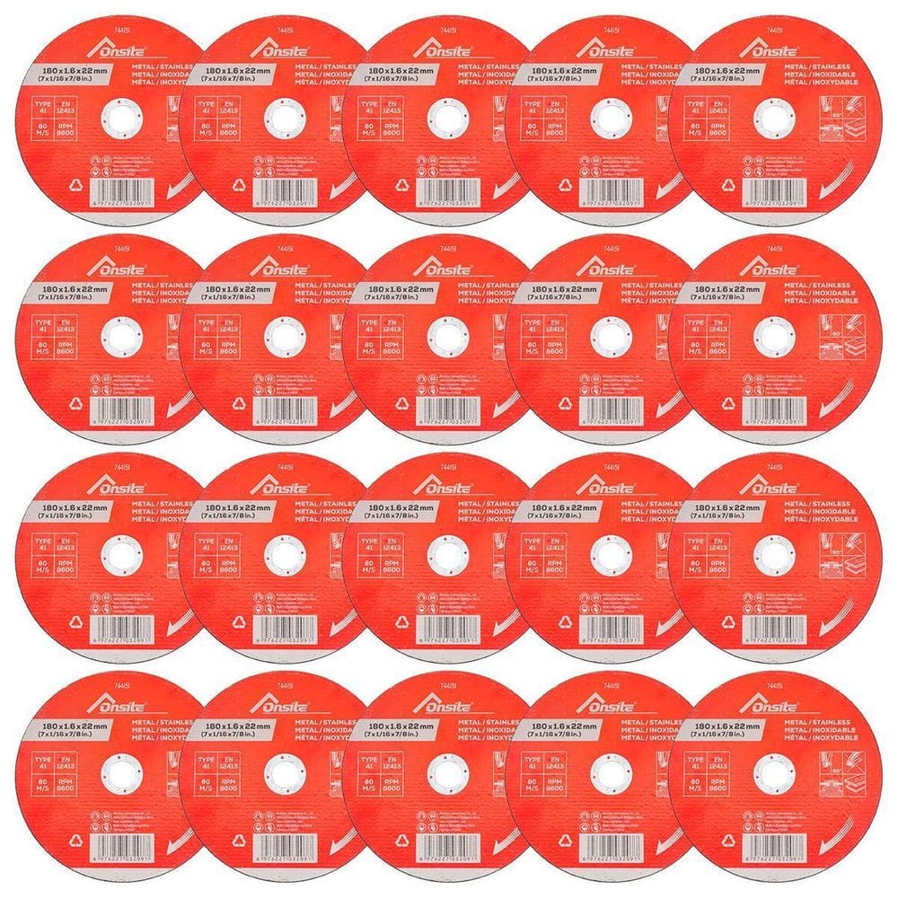 Kit Disco De Corte Deep Cut 7`` X 1.6Mm Com 20 Un Onsite