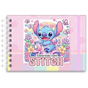Livro De Colorir Stitch Capa Dura 50 Folhas 180G