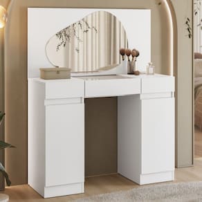 Penteadeira com Espelho 133cm X 105cm Mimo Branco