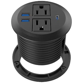 Power Grommet Jgstkcity embutido com tomadas AC e USB-C 20W
