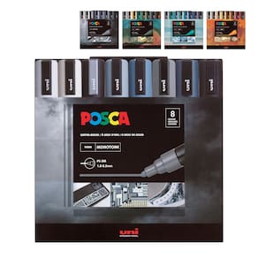 Canetas de tinta acrílica Posca Markers Color Tons Set, não tóxicas