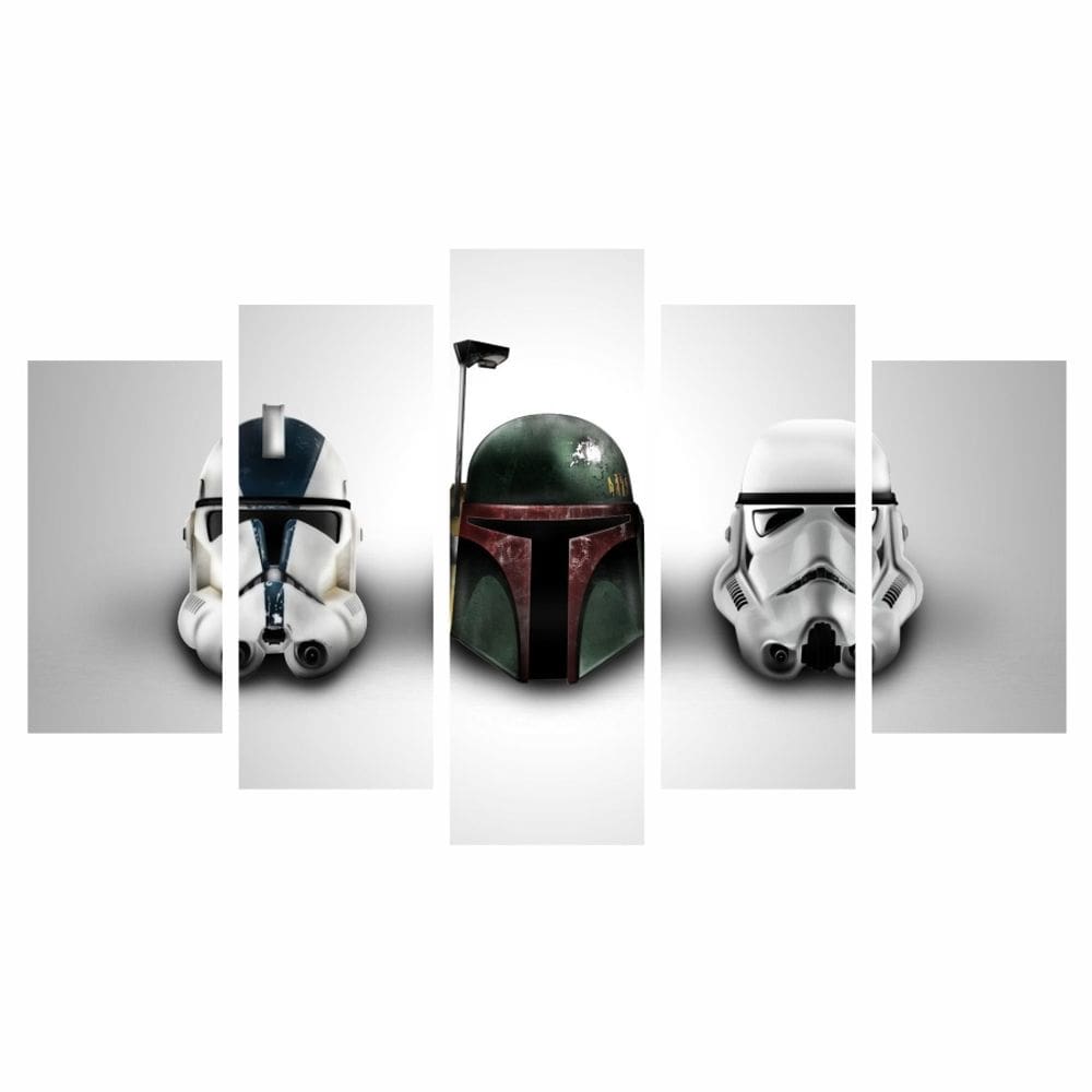 Quadro Decorativo Stormtrooper Star Wars 5 Peças 114x65cm