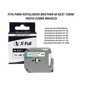 Fita Compatível M-K231 Branca 12Mm Rotulador Brother Pt-80