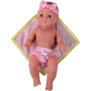 Boneca americana de brinquedo de 12 cm Baby Tender Touch Latino com cobertor