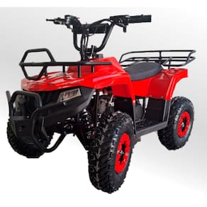 Quadriciclo 49cc Mini Touro Vermelho Automático Partida Elétrica Farol Gasolina com Óleo 2 Tempos BARZI MOTORS