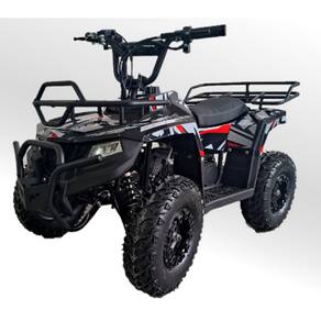 Quadriciclo 49cc Mini Touro Preto com Vermelho Automático Partida Elétrica Farol Gasolina com Óleo 2 Tempos BARZI MOTORS