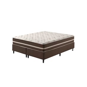 Cama Box King Marrom + Colchão Molas Ensacadas Las Vegas 193 Marrom