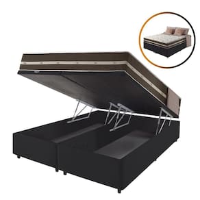 Cama Box King Baú Preto + Colchão Molas Ensacadas Las Vegas