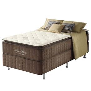 Conjunto Cama Box Solteiro San Diego Pillow Top Mola Marrom
