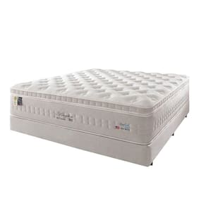 Cama Box Casal + Colchão Mola Ensacada Látex Visco Gel Cinza