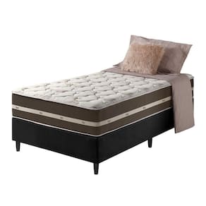 Cama Box Solteiro King Preto + Colchão Molas Ensacadas Las V