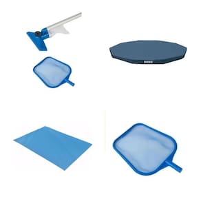 Kit Com Capa 366 Cm Estrutural + Forro E Kit Limpeza Intex