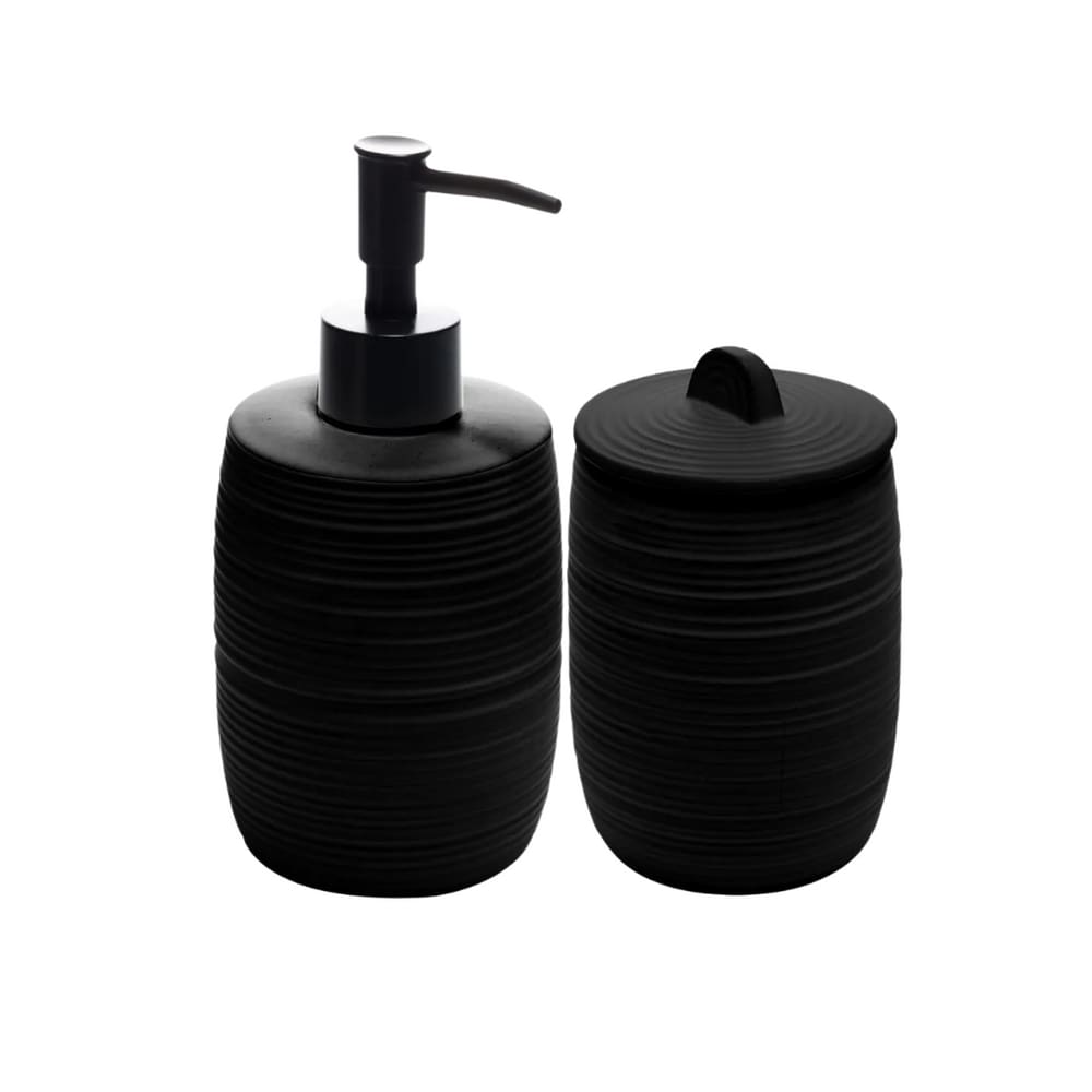 Conjunto Para Banheiro Em Cerâmica Duna Com 2 Peças Wolff Preto