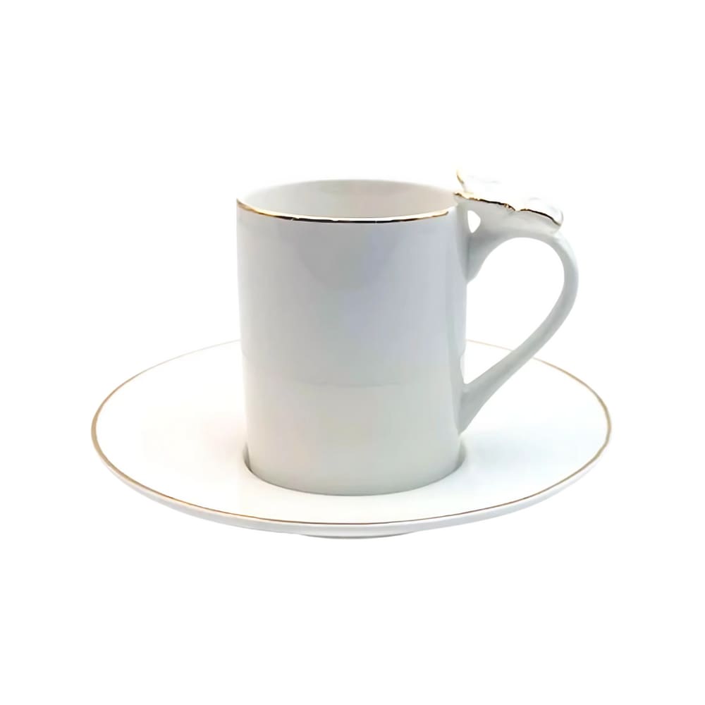 Conjunto De Xícaras Para Chá Com Pires Em Porcelana Ramoudie Com 8 Peças 180ml L`Hermitage