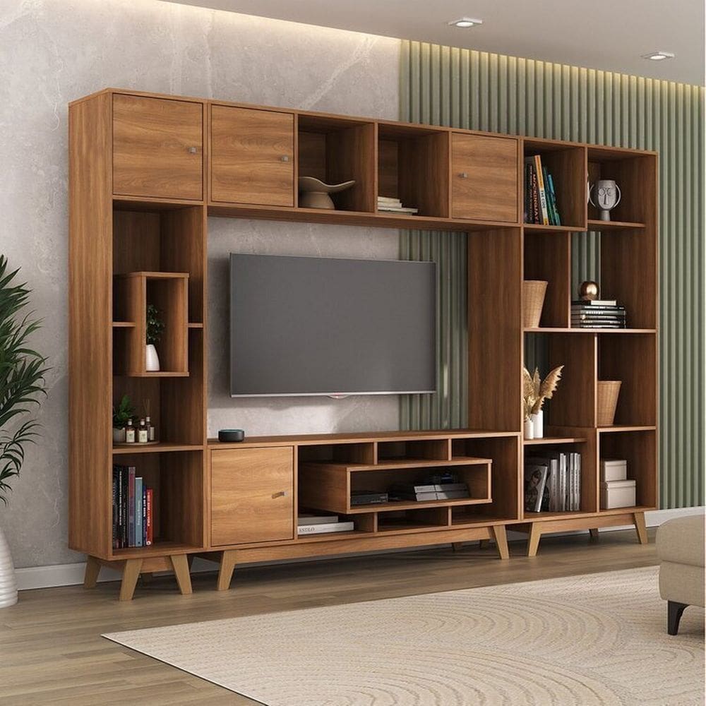 Estante Home para Tv até 65 Polegadas com 4 Portas Elegance Yescasa Nogal
