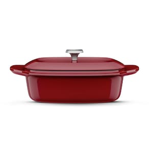 Panela de Ferro Fundido Esmaltado Oval Electrolux Expert 27cm Vermelha