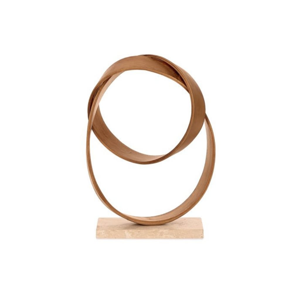 Escultura Em Madeira E Pedra 25x34,5cm Mart