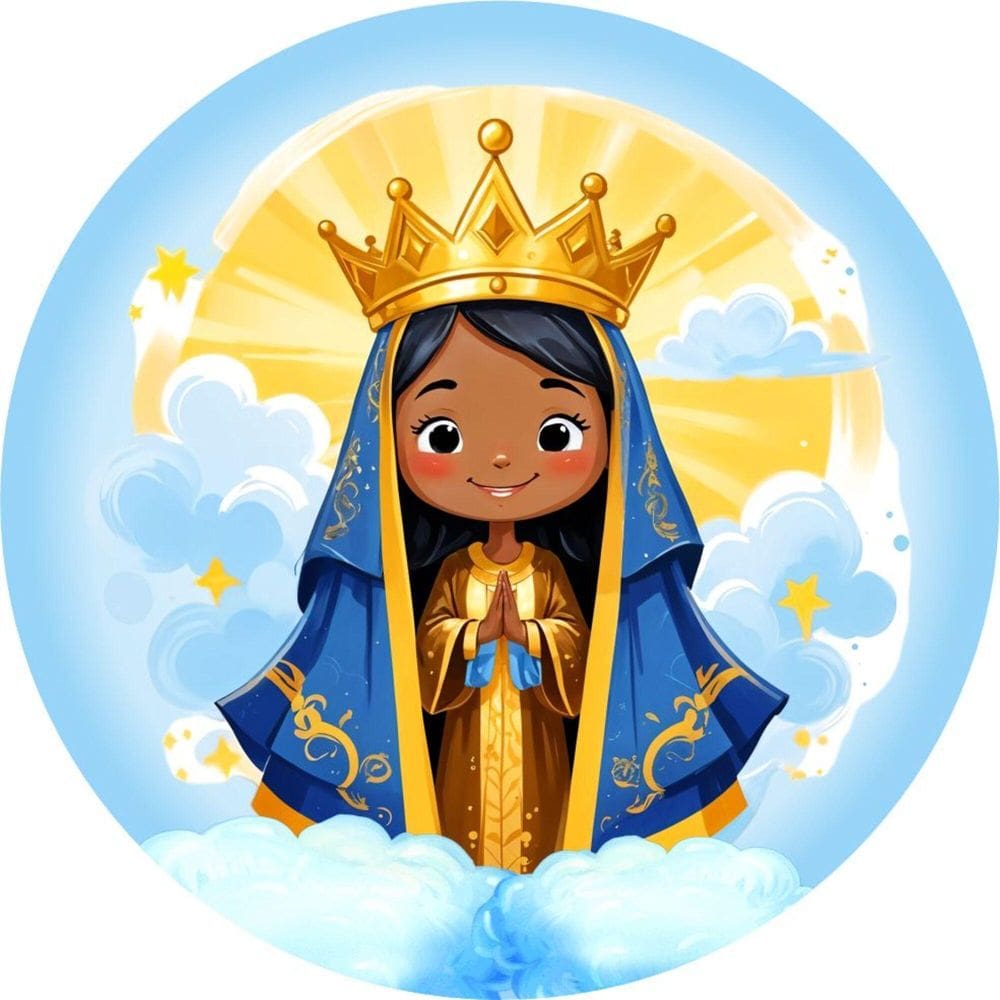 Painel Sublimado Redondo Nossa Senhora Aparecida Infantil