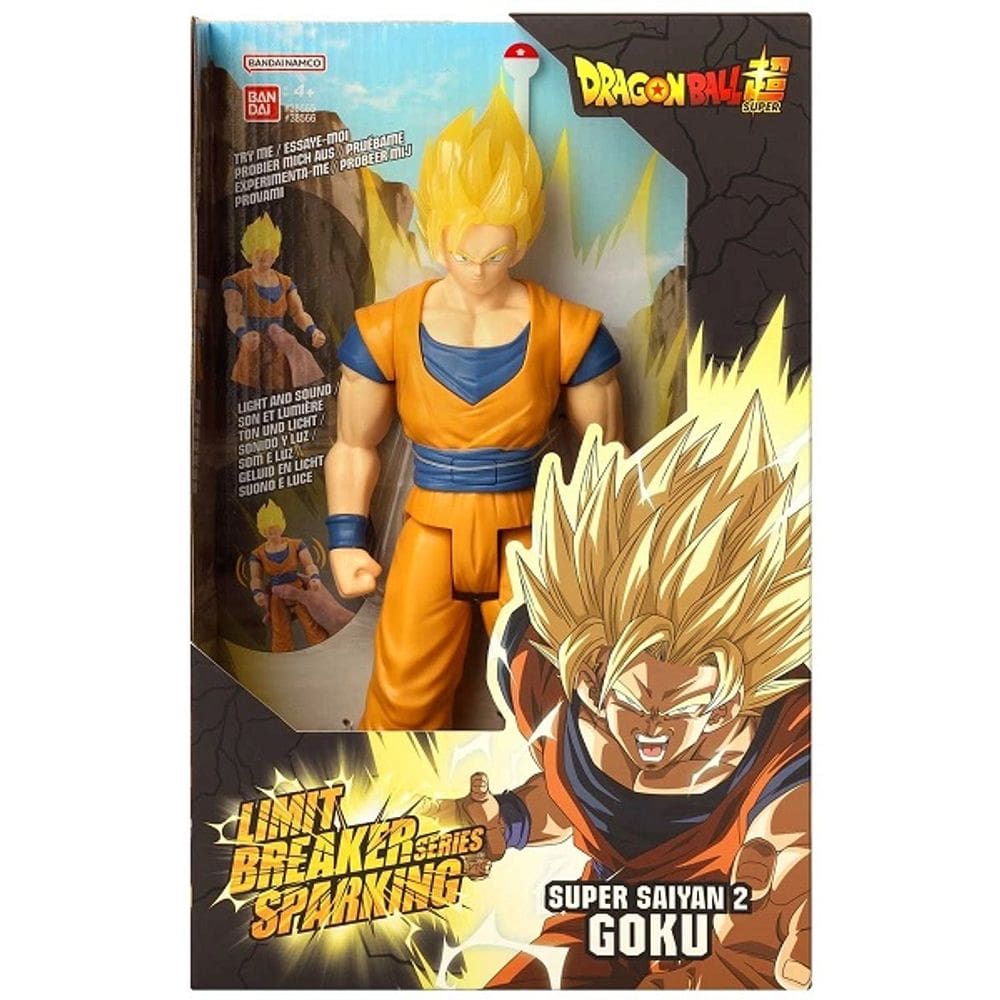 Dragon Ball Super - Boneco 30cm Breaker Series Sparking – Super Saiyan 2 Goku C/ Som E Luz - Bandai