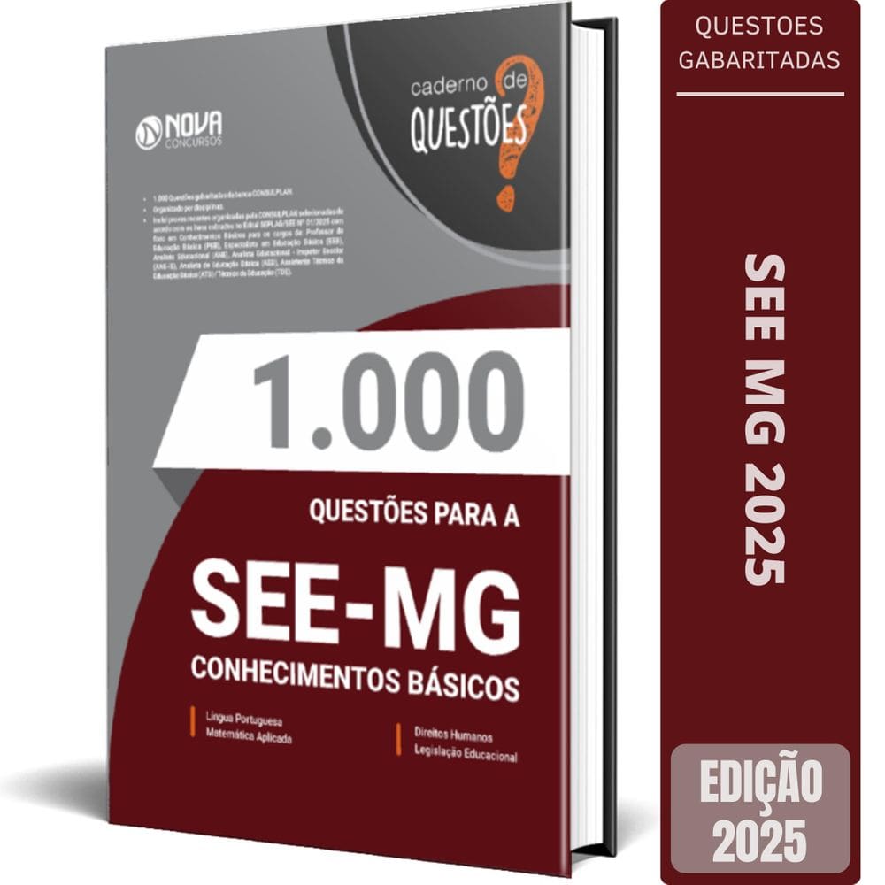 Livro Questões Gabaritadas See Mg 2025 Conhecimentos Básicos