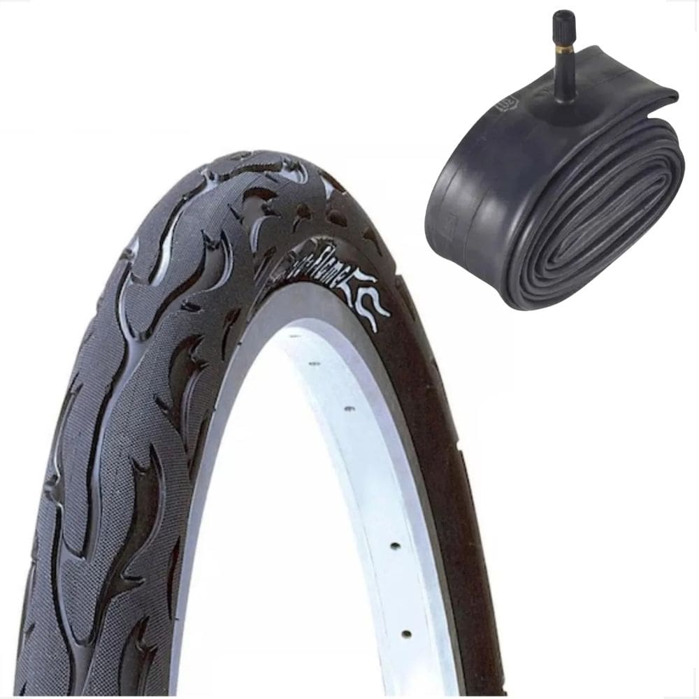 Pneu Bicicleta Kenda Flame Aro 24 x 2.125 Balão + camara de ar Shiver 24 Scooter freeride manobra