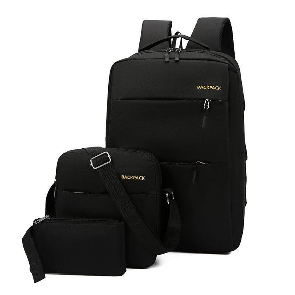 Kit Mochila Executiva Bolsa E Necessaire Escolar Faculdade