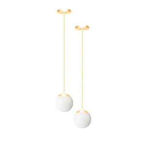 Kit C/2 Lustre Pendente Globo Bola Vidro Led Jabuticaba
