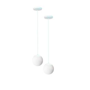 Kit C/2 Lustre Pendente Globo Bola Vidro Led Jabuticaba