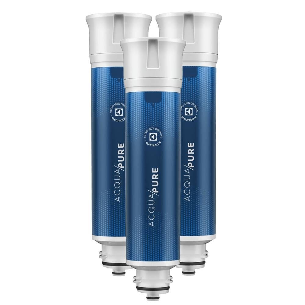 Kit 3 Filtros/Refis de Água Acqua Pure para Purificador Electrolux PC01B, PC01X, PE15B, PE15X e PE15P