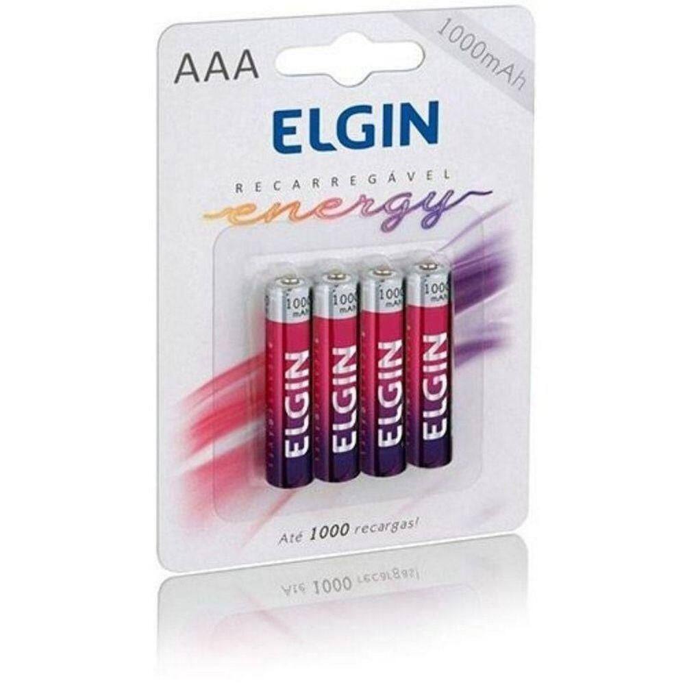 Pilha Recarregavel Aaa1000 Mah- Elgin (cartela C- 4) único