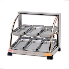Estufa Vitrine Aquecedor Para Salgados 6 Bandejas Dupla 220v