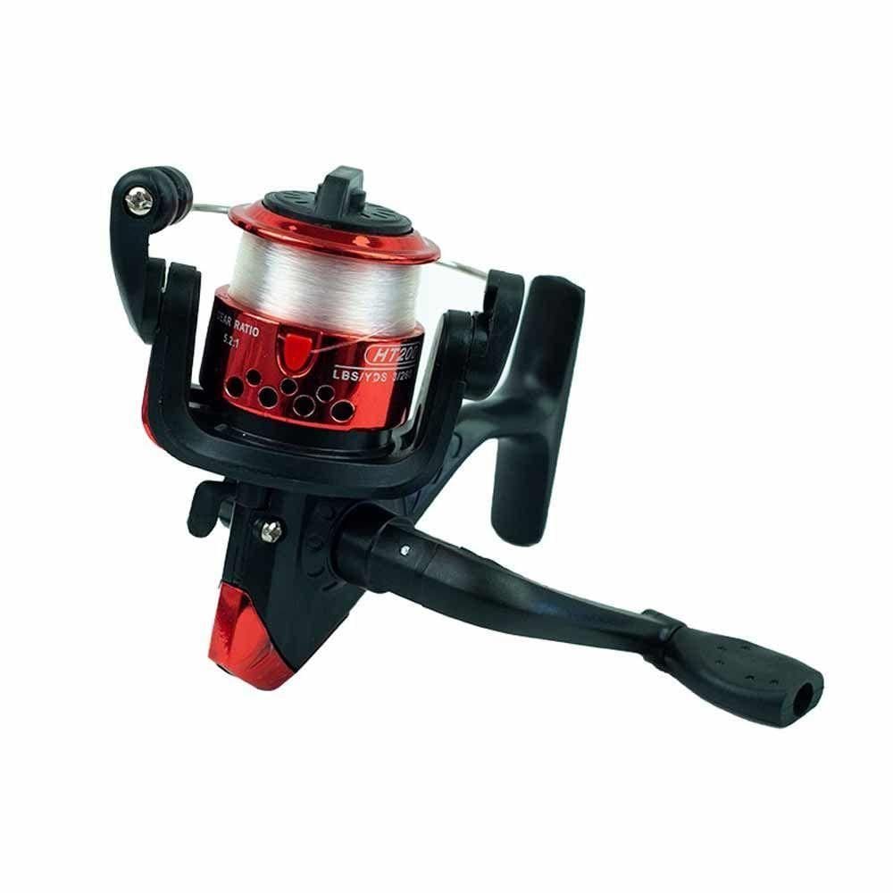 Molinete De Pesca Pico 200 1r Pequeno C/ Linha Cor Vermelho