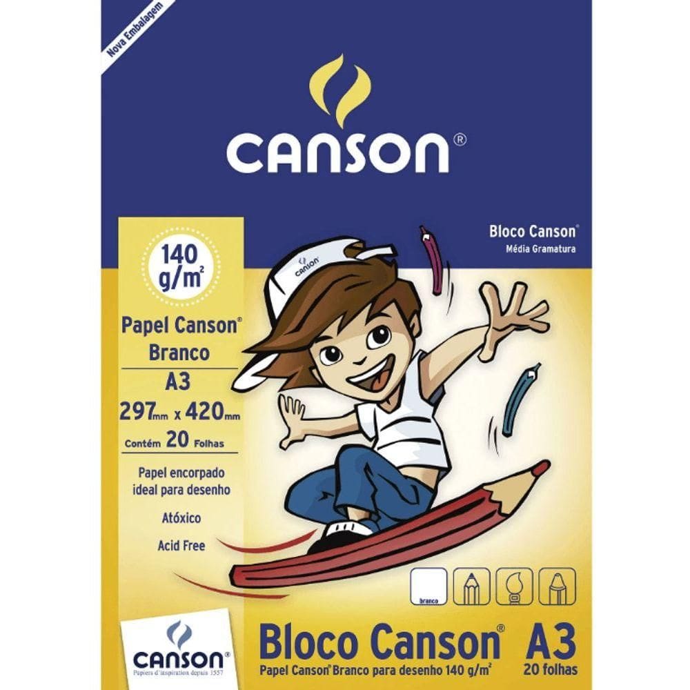 Bloco A3 140g Desenho 20 Folhas - Canson
