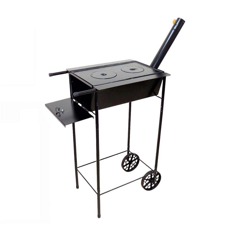 Fogão Churrasqueira Mineiro Chapa 02 Furo Grelha 80X43X38Cm - Seleção de Alta Qualidade