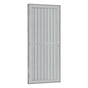 Porta De Aço Canelada Silver 71x215 R120 Abertura Direita Prata