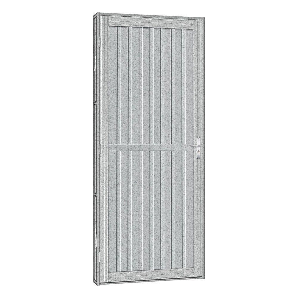 Porta De Aço Canelada Silver 61x215 R120 Abertura Esquerda Prata